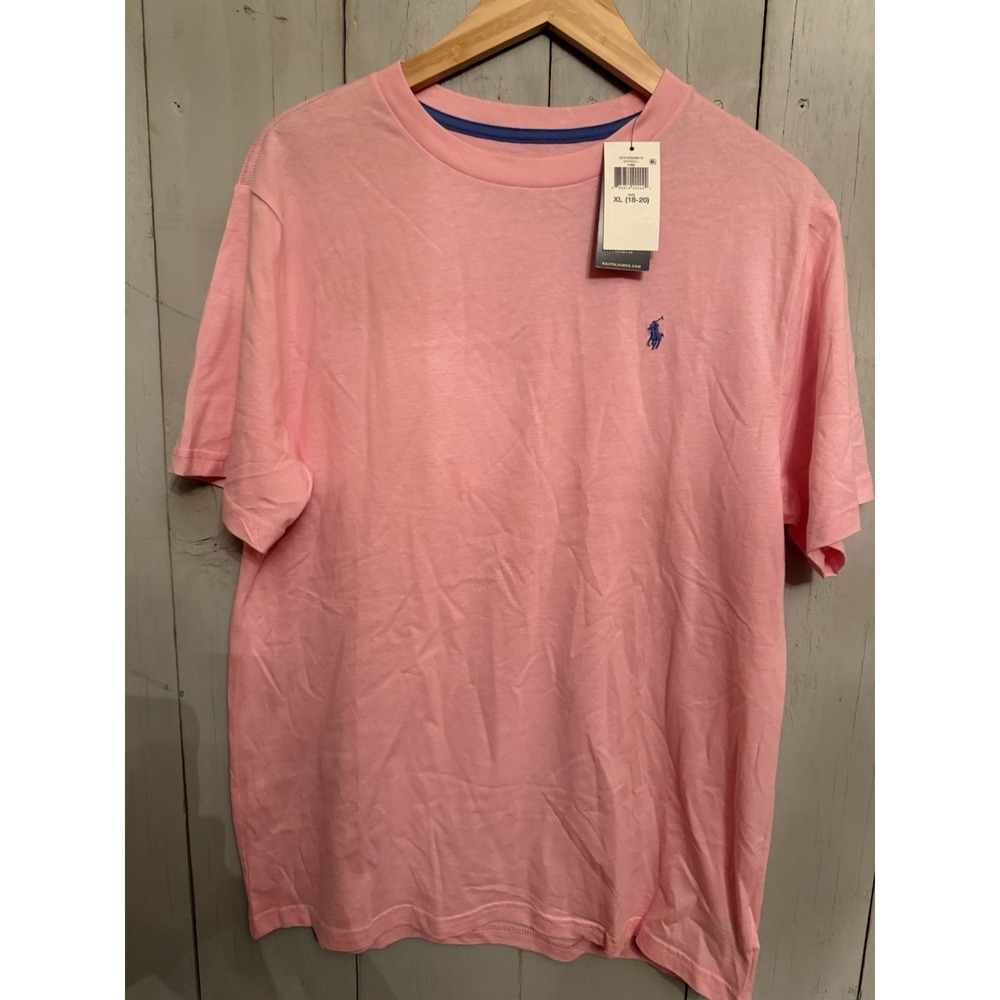 Polo Ralph Lauren Big Boys Cotton Jersey Pink Crewneck T-Shirt XL 18/20 NWT
